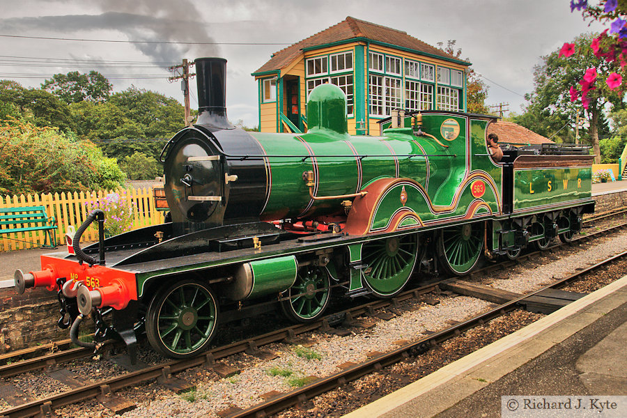 SR/LSWR T3 Class no. 563 at Corfe Castle, Swanage Railway