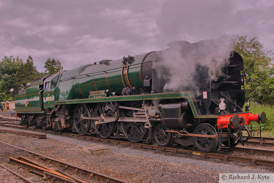 SR "West Country" class no. 34028 "Eddystone" at Toddington, Gloucestershire Warwickshire Railway "Cotswold Festival of Steam 2022"