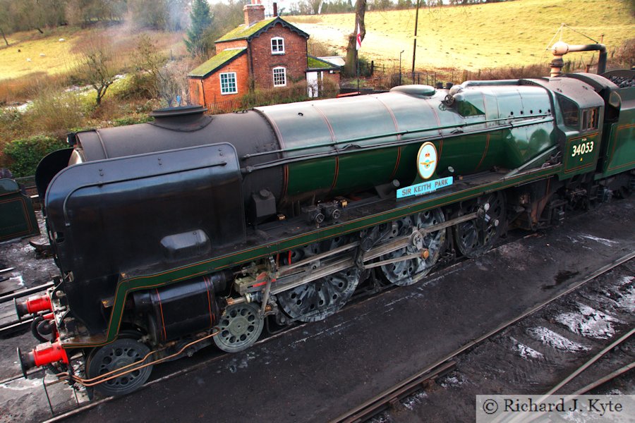 SR Battle of Britain class no 34053 Sir Keith Park, at Bridgnorth, Severn Valley Railway