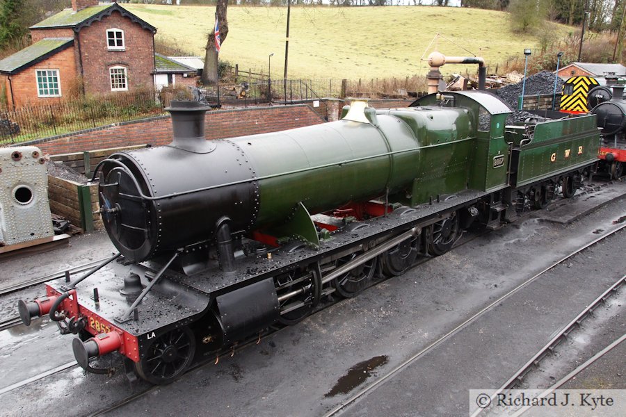 GWR 28XX class no. 2857 on shed at Bridgnorth, Severn Valley Railway 