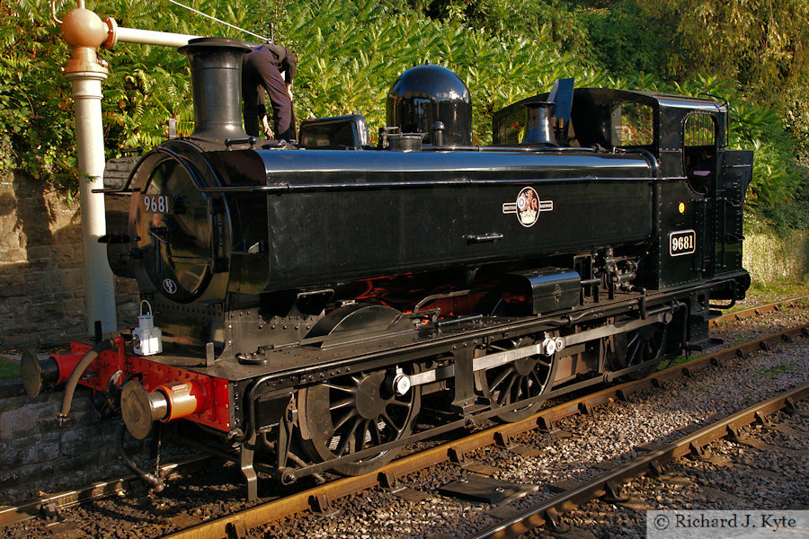 GWR 8750 class no. 9681 takes on water at Parkend, Dean Forest Railway "Royal Forest of Steam" Gala 2023