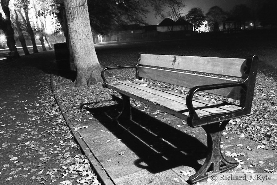 Park Bench at Night, Abbey Park, Evesham, Worcestershire
