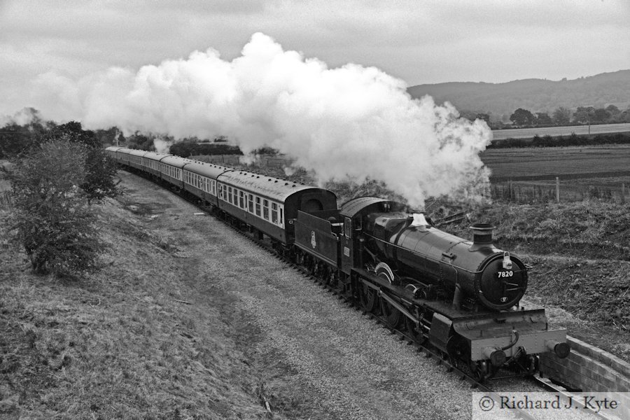 GWR Manor Class no. 7820 Dinmore Manor passes the site of Hayles Abbey Halt, Gloucestershire Warwickshire, Railway 