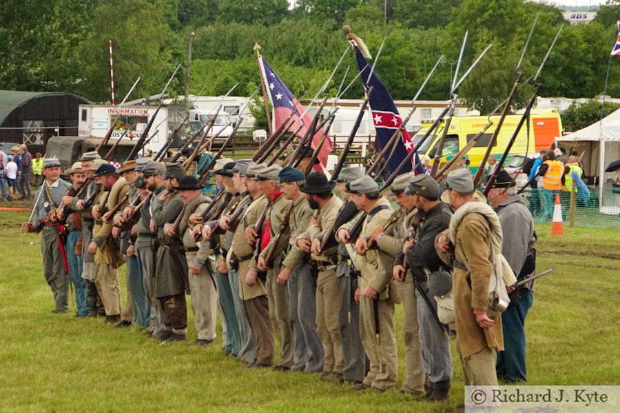 American Civil War Re-enactment - Confederate Troops line up - Wartime in the Vale 2019