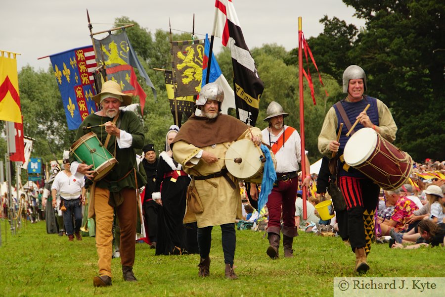 Lancastrian Army takes the field, Battle re-enactment, Tewkesbury Medieval Festival 2019