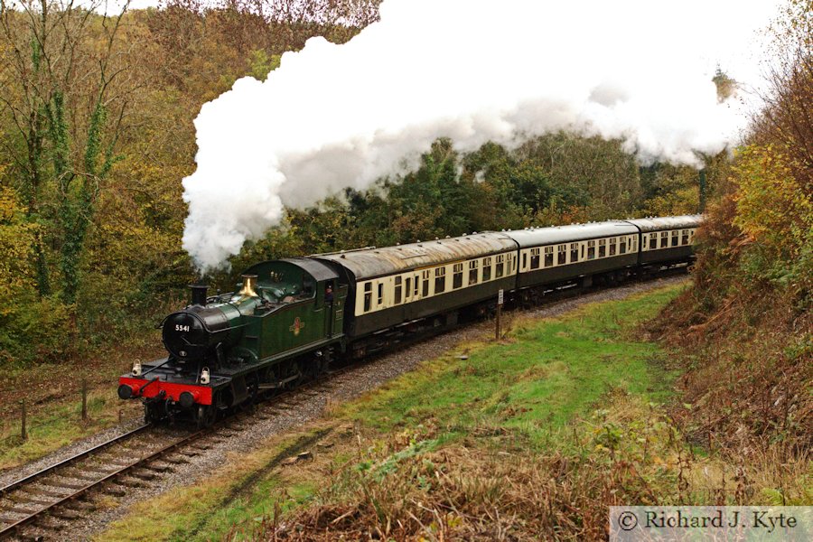 GWR 4575 class no. 5541 heads out of Norchard, with a Parkend-bound Train, Dean Forest Railway