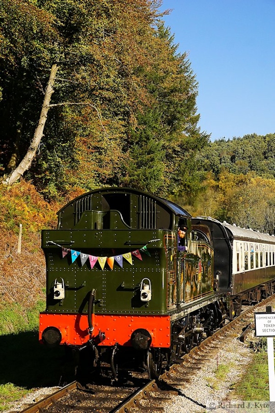 GWR 4575 class no. 5541 arrives at  Norchard,  Dean Forest Railway, Gloucestershire