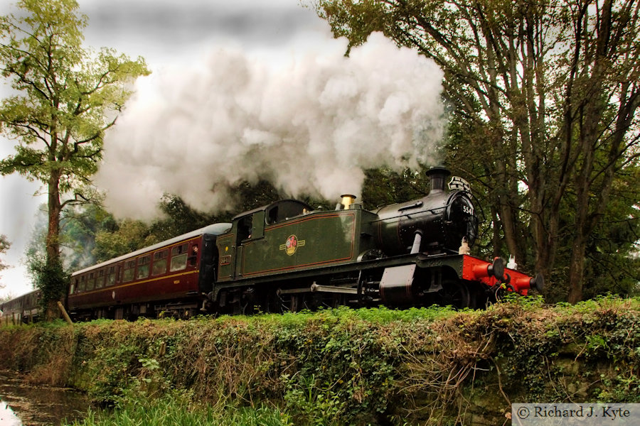 GWR 4575 class no. 5541 passes through St Mary's Halt with a Parkend-bound train, Dean Forest Railway 50th Anniversary Gala, Gloucestershire