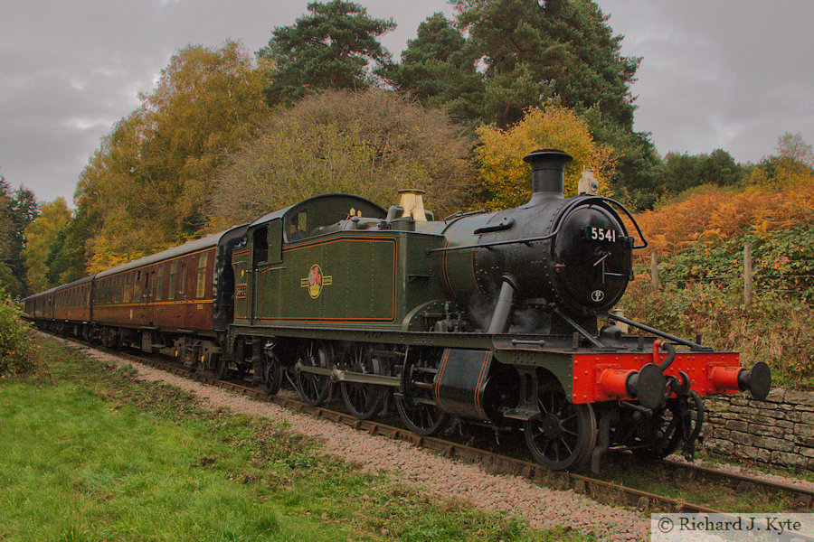 GWR 4575 class no. 5541 approaching Whitecroft, Dean Forest Railway, Gloucestershire