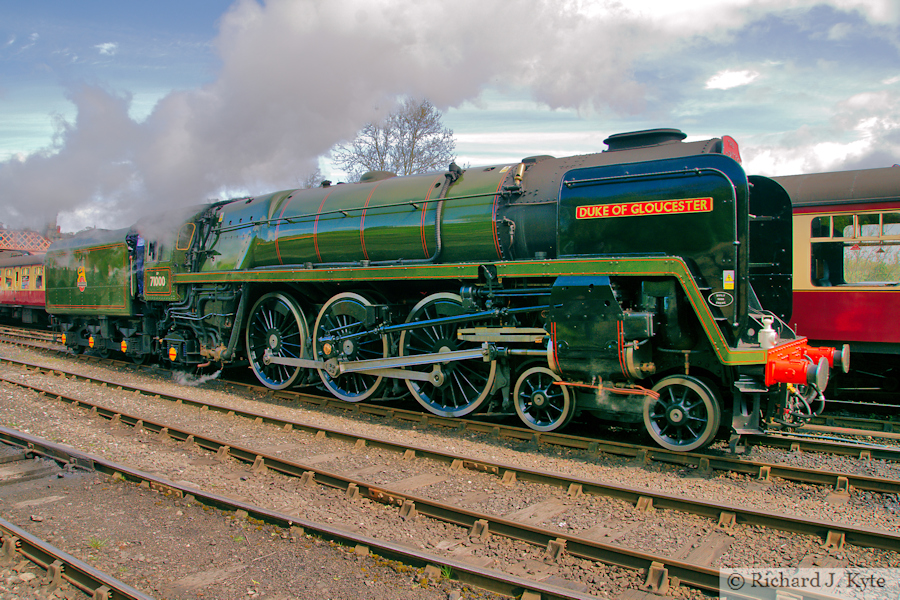BR Class 8 no 71000 "Duke of Gloucester" runs round at Bridgnorth, Severn Valley Railway Spring Steam Gala 2026