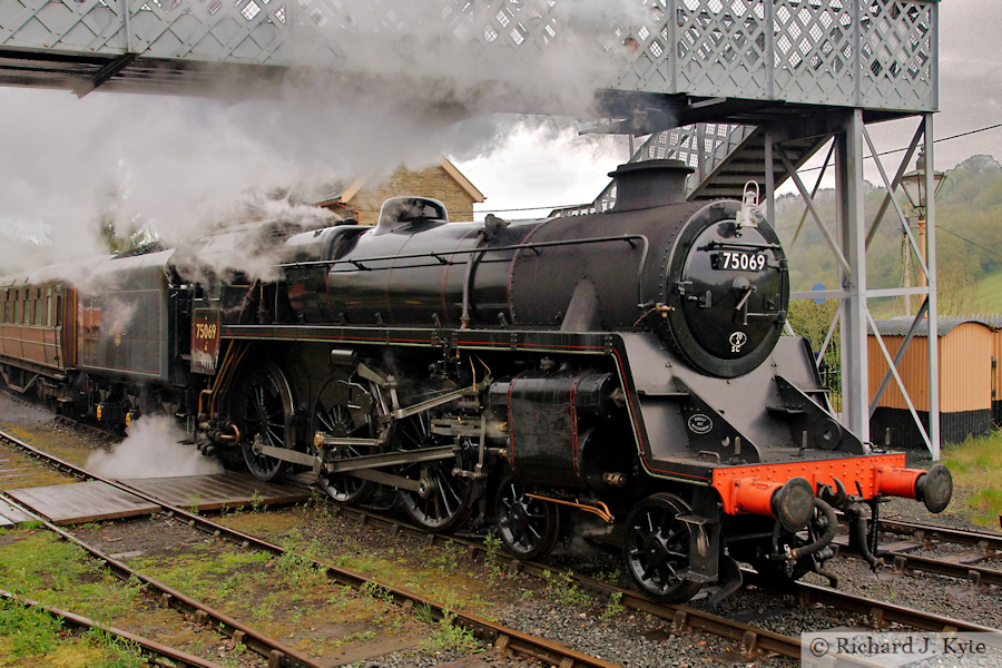BR Class 4MT 4-6-0 no. 75069 at Highley, Severn Valley Railway Spring Gala 2025