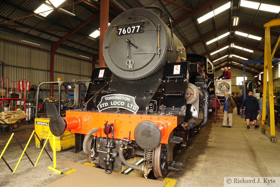 BR Standard 4MT no 76077 on Toddington Shed, Gloucestershire Warwickshire Railway "Cotswold Festival of Steam" 2025