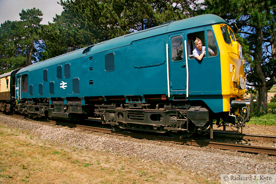 Class 24 diesel no. 24081 departs Gotherington, Gloucestershire Warwickshire Railwayay