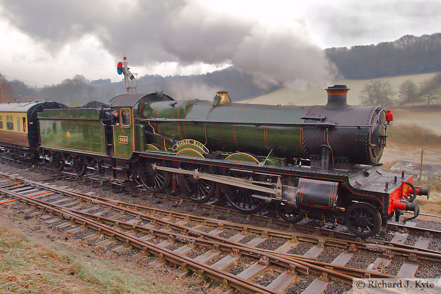 GWR "Hall" Class no. 4930 "Hagley Hall" departs Highley, Severn Valley Railway