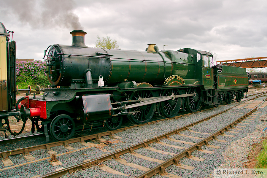 GWR "Manor" class no. 7802 "Bradley Manor" departs Kidderminster, Severn Valley Railway Spring Steam Gala 2026