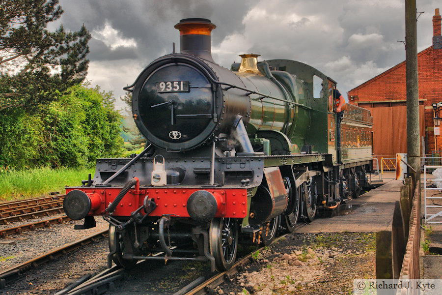 West Somerset Railway 9351 class no. 9351 on shed at Toddington, Gloucestershire Warwickshire Railway Spring Gala 2024