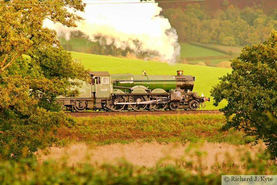 GWR "Castle" Class no. 5029 "Nunney Castle" heads south at Sampford Brett, West Somerset Railway Autumn Gala 2025