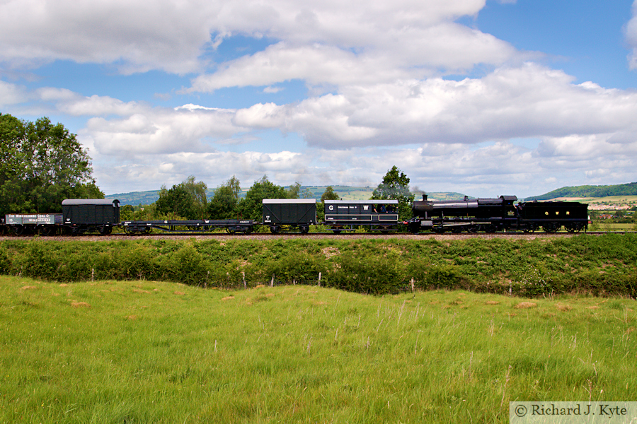GWR 28XX no. 2807 heads for Toddington with a Freight Train at Far Stanley, Gloucestershire Warwickshire Railway