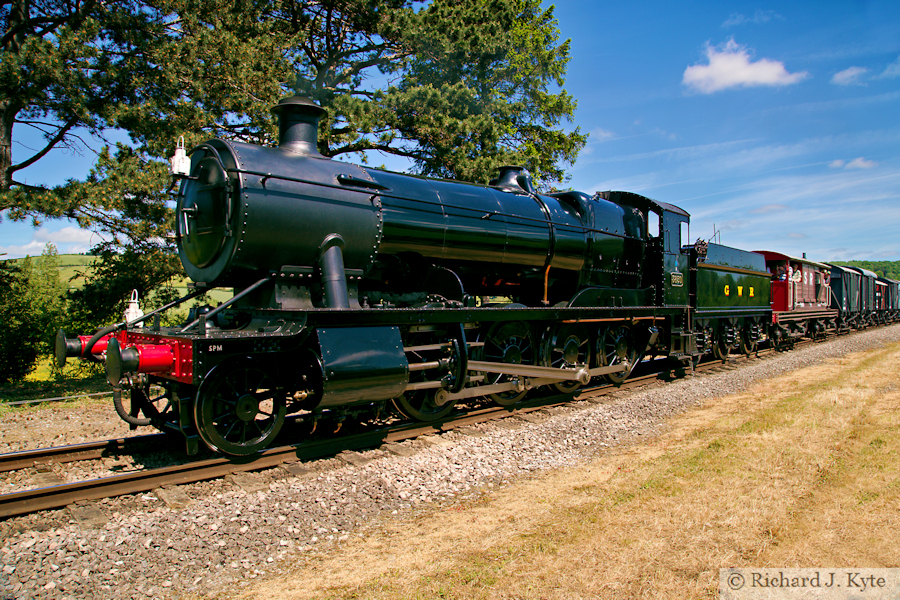GWR 2884 class no. 3850 arrives at Gotherington with a Freight Train, Gloucestershire Warwickshire Railway