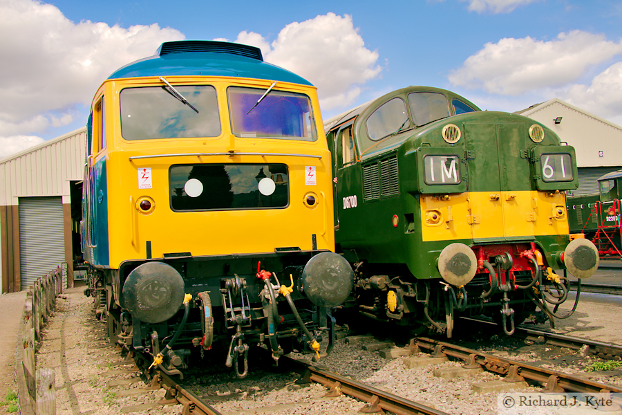 47105 & D6700 on shed at Toddington, Gloucestershire Warwickshire Railway Diesel Gala 2025