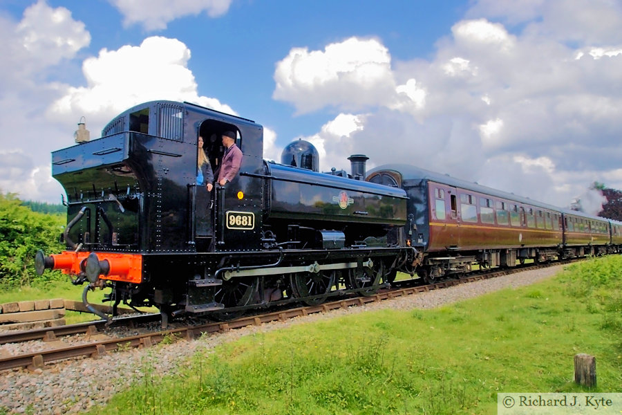 GWR 8750 class no. 9681 south of Whitecroft Station, Dean Forest Railway Branchline Weekend 2024