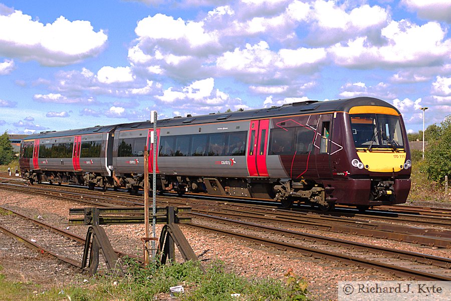 Cross Country class 170 DMU no. 170111 departs Gloucester