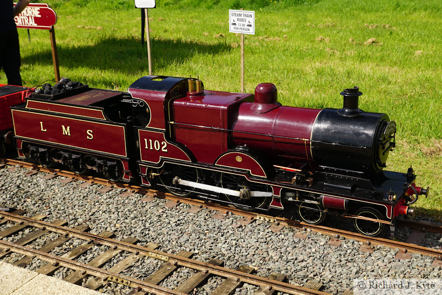 Miniature Replica London Midland and Scottish Railway Class 4P no. 1102, Cropthorne Light Railway, Cropthorne Walkabout 2024