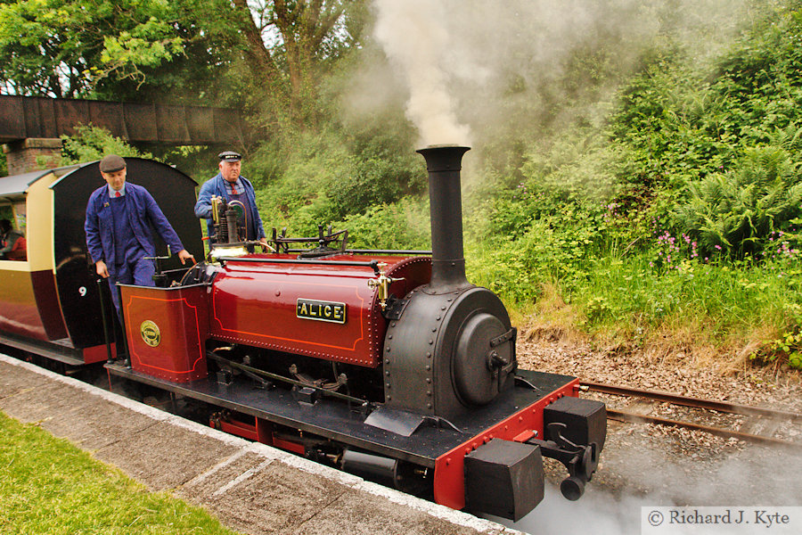 "Alice" departs Bala Pen-Y-Bont Station, Bala Lake Railway