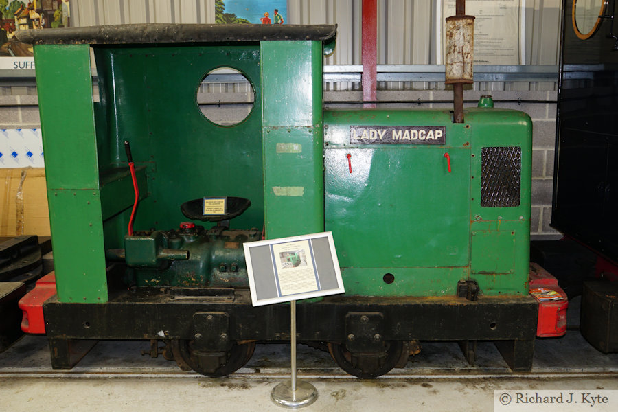 "Lady Madcap" on shed at Llanuwchllyn, Bala Lake Railway