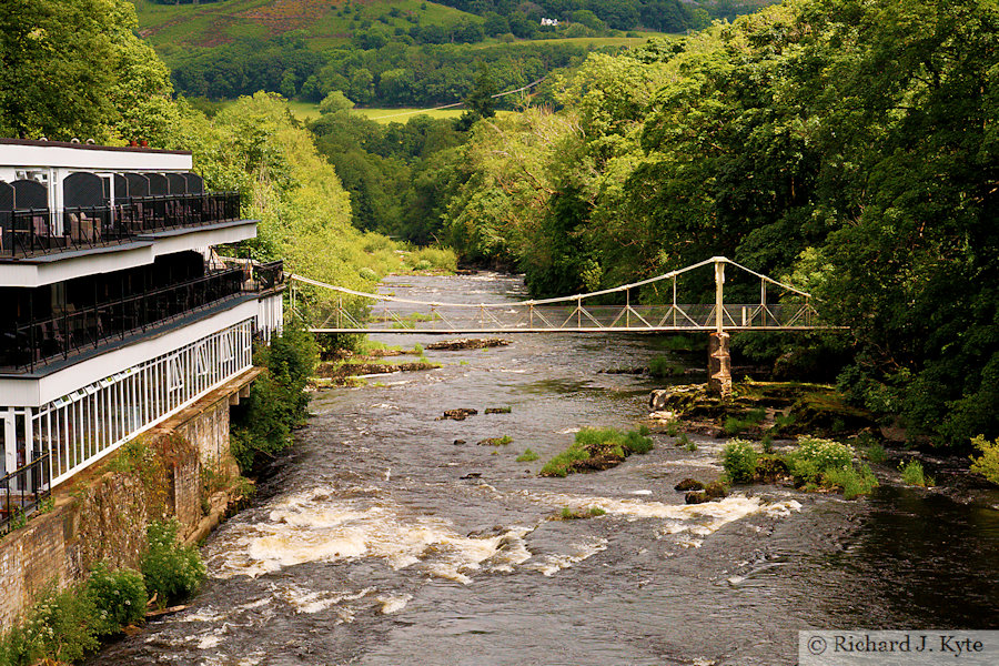 The River Dee, looking east towards the Chain Bridge, Berwyn, Denbighshire