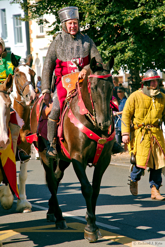 Phil Pembridge, as "Simon de Montfort" on "Blackie", Parade, Battle of Evesham Re-enactment 2026